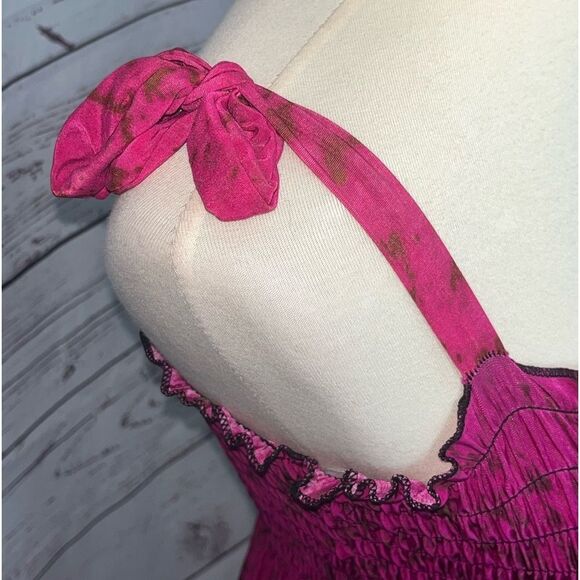 Boho Floral Mini Tie Dye Summer Dress - Picture 4 of 7